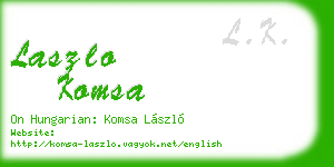 laszlo komsa business card